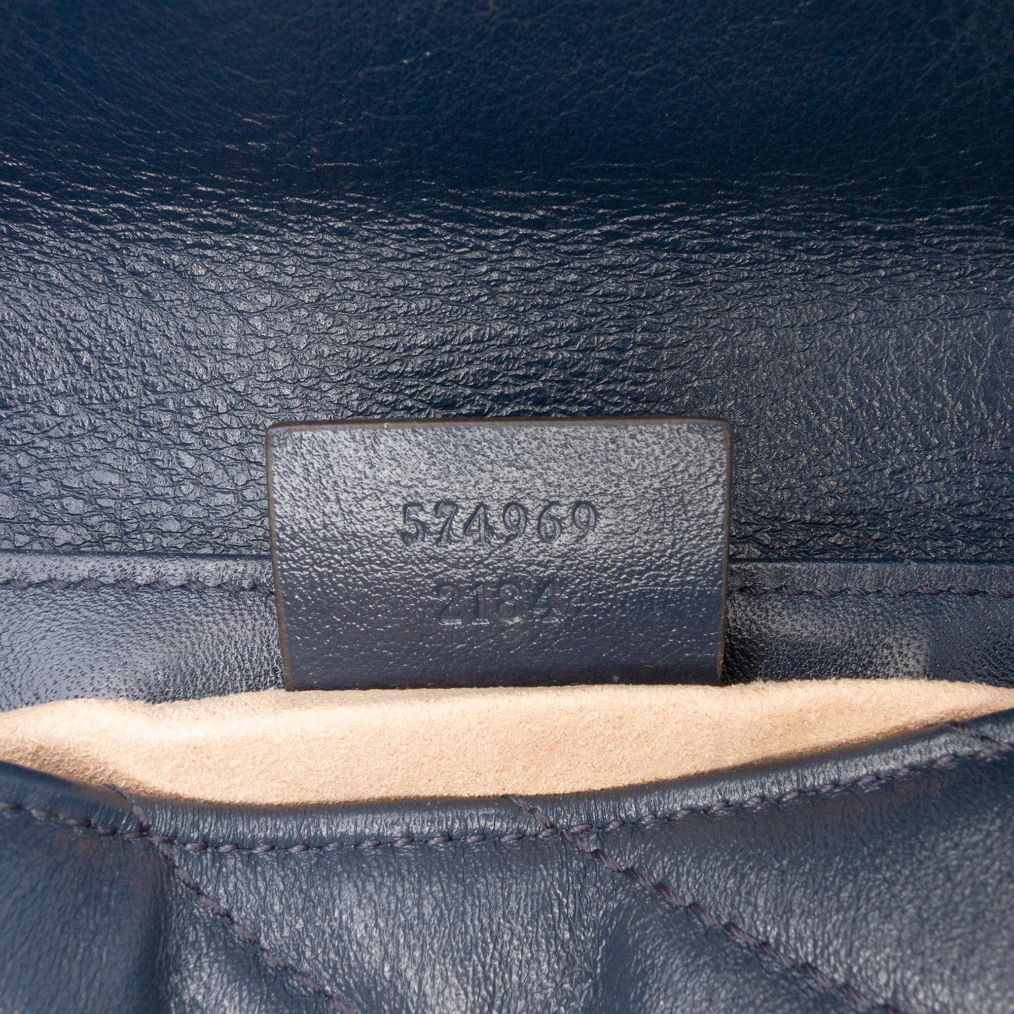 Gucci Super Mini GG Marmont Matelasse Leather Torchon Flap Crossbody