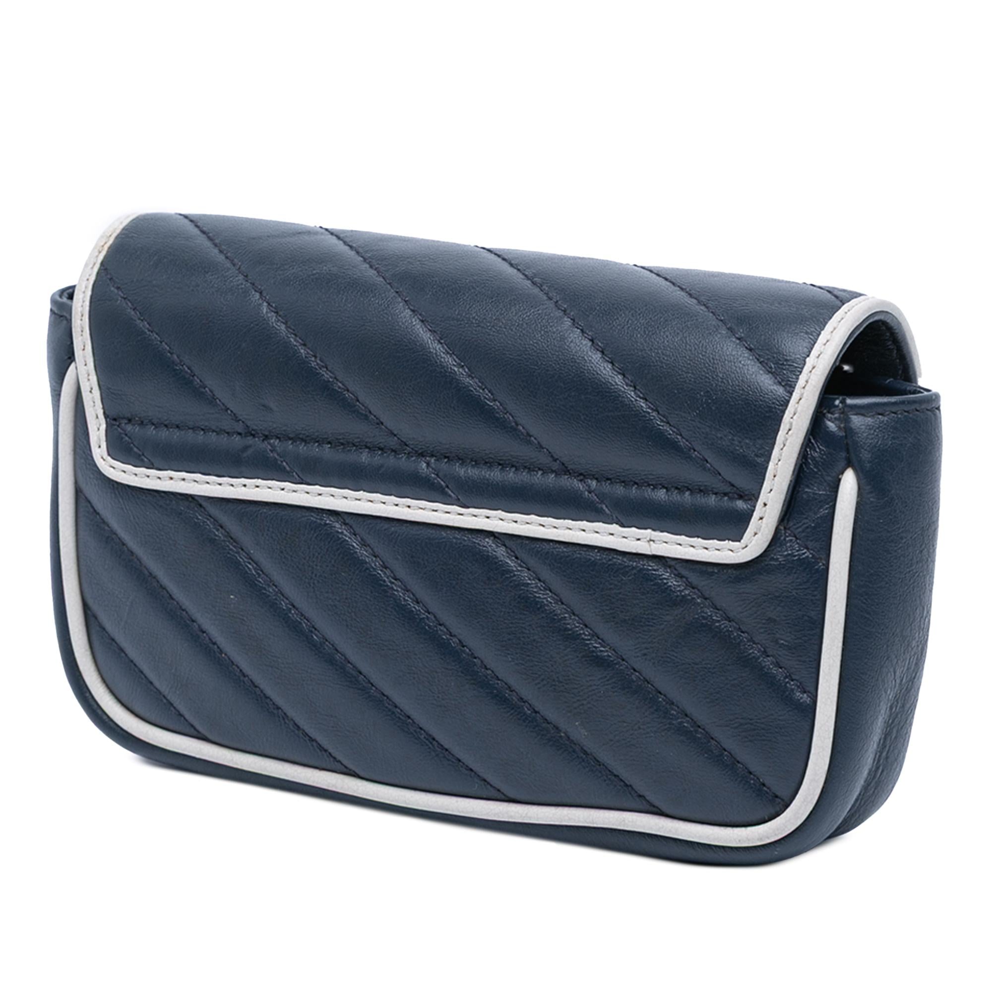 Gucci Super Mini GG Marmont Matelasse Leather Torchon Flap Crossbody