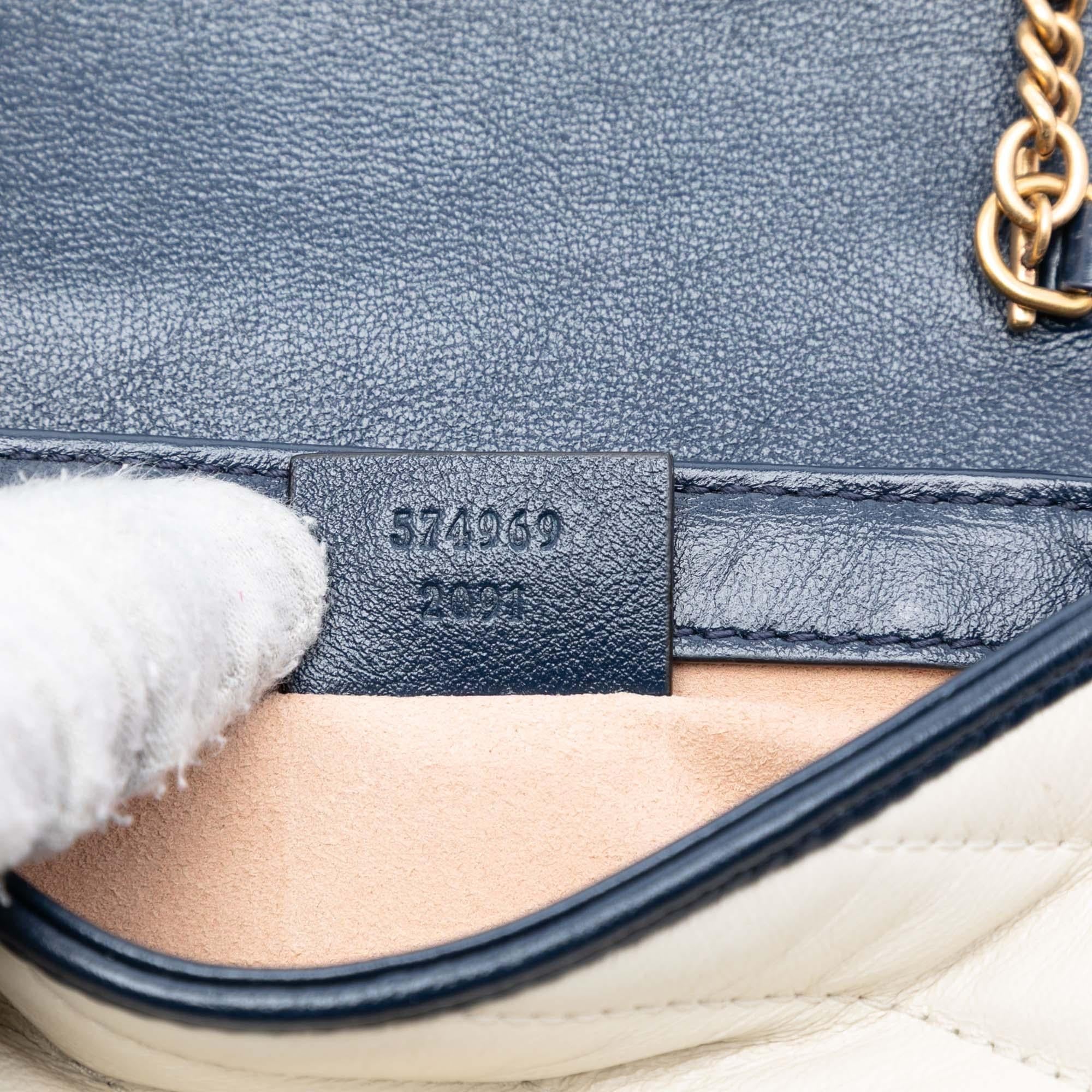 Gucci Super Mini GG Marmont Matelasse Leather Torchon Flap Crossbody