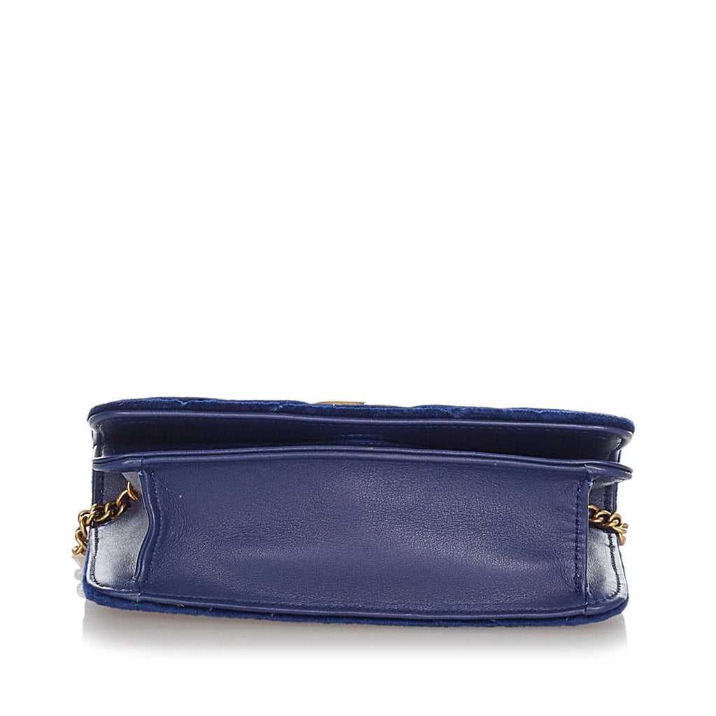 Gucci Super Mini GG Marmont Velvet Crossbody Bag (SHG-32500)