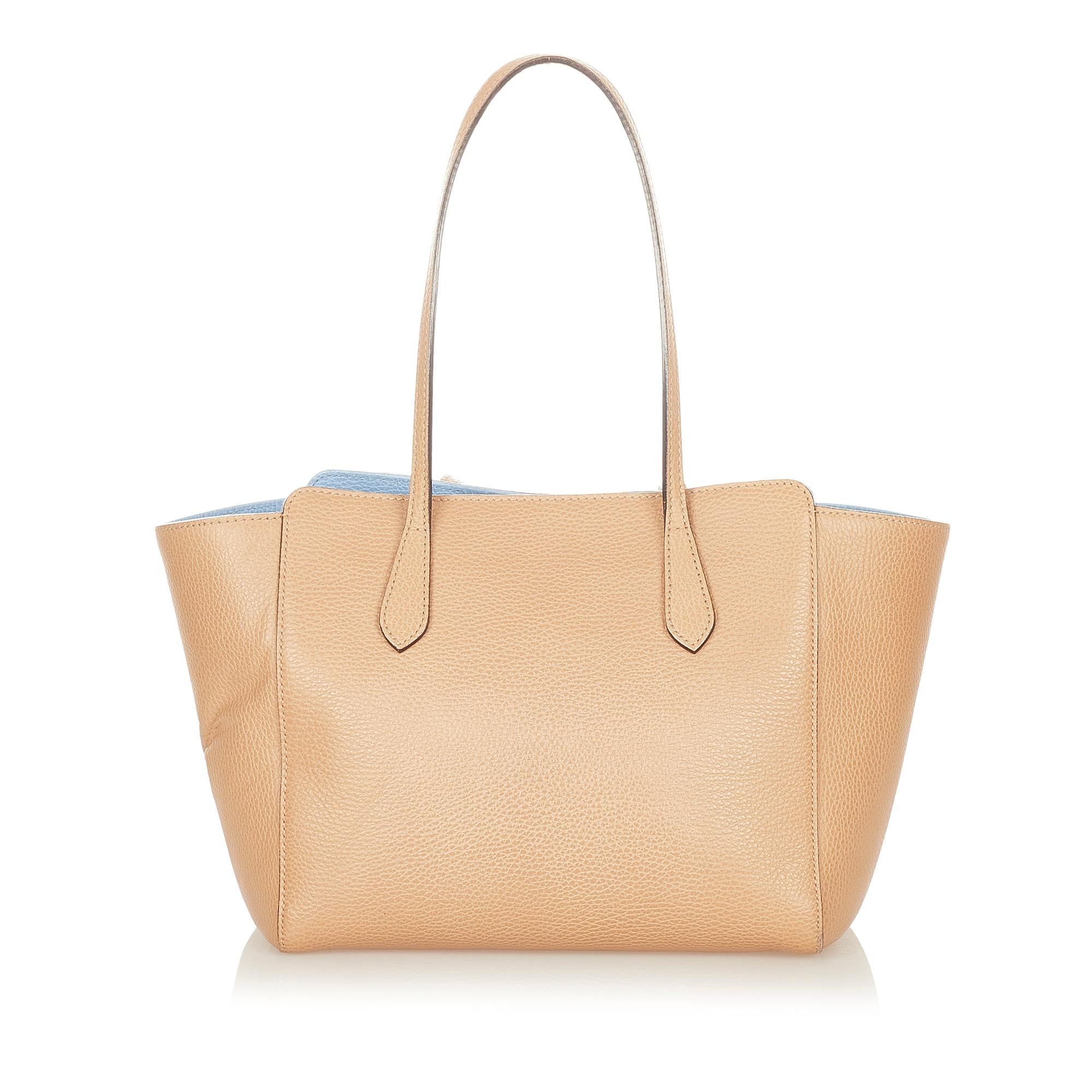 Gucci Swing Leather Tote Bag (SHG-31934)