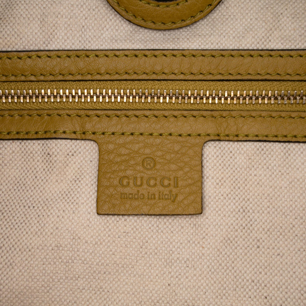 Gucci Tall Leather Bamboo Shopper Tote