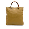 Gucci Tall Leather Bamboo Shopper Tote