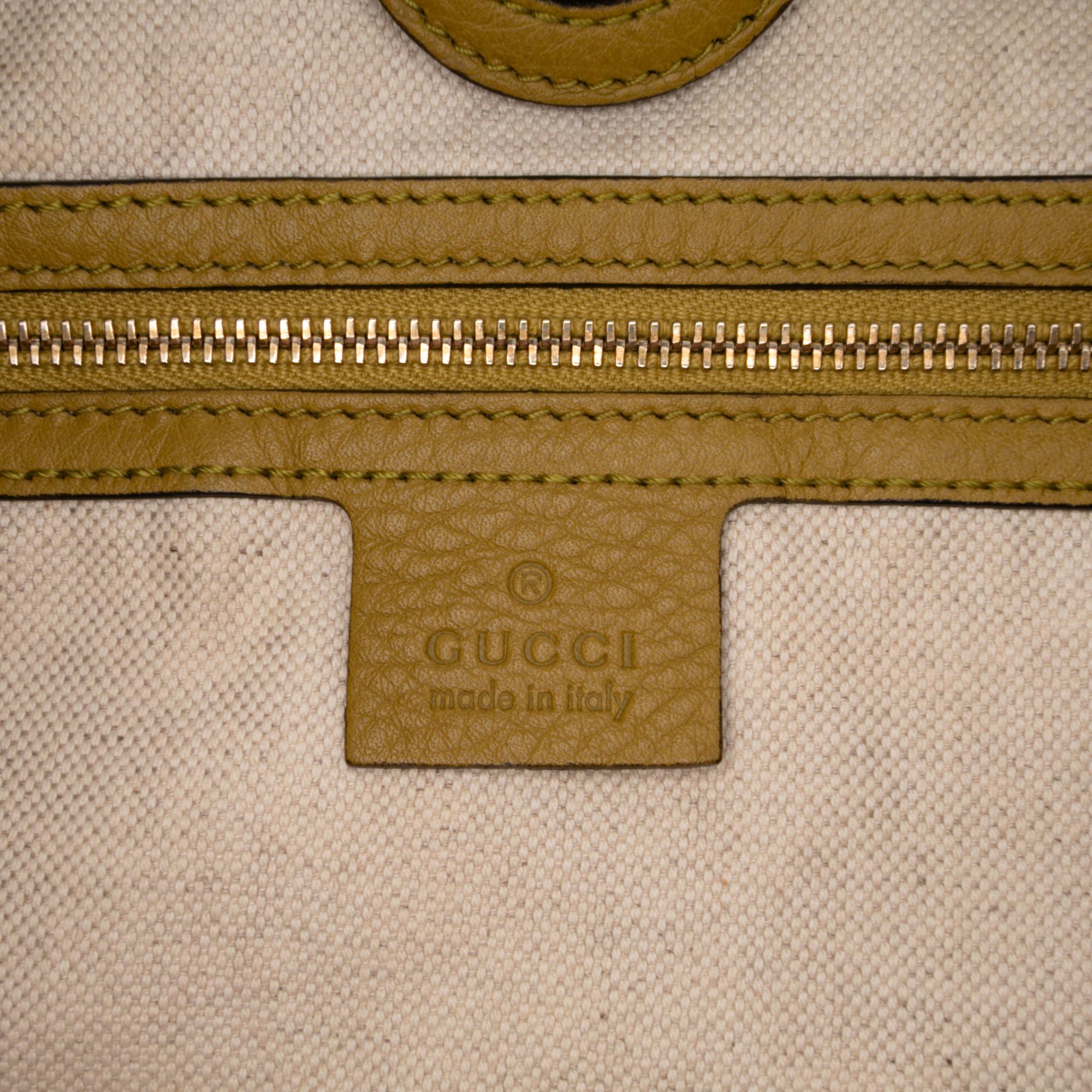 Gucci Tall Leather Bamboo Shopper Tote