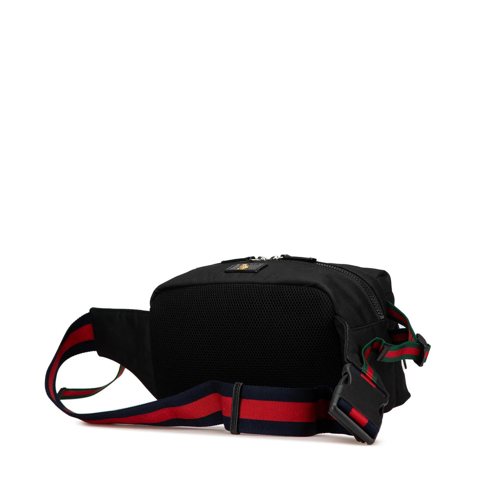 Gucci Techno Canvas Web L Aveugle Par Amour Embroidered Belt Bag