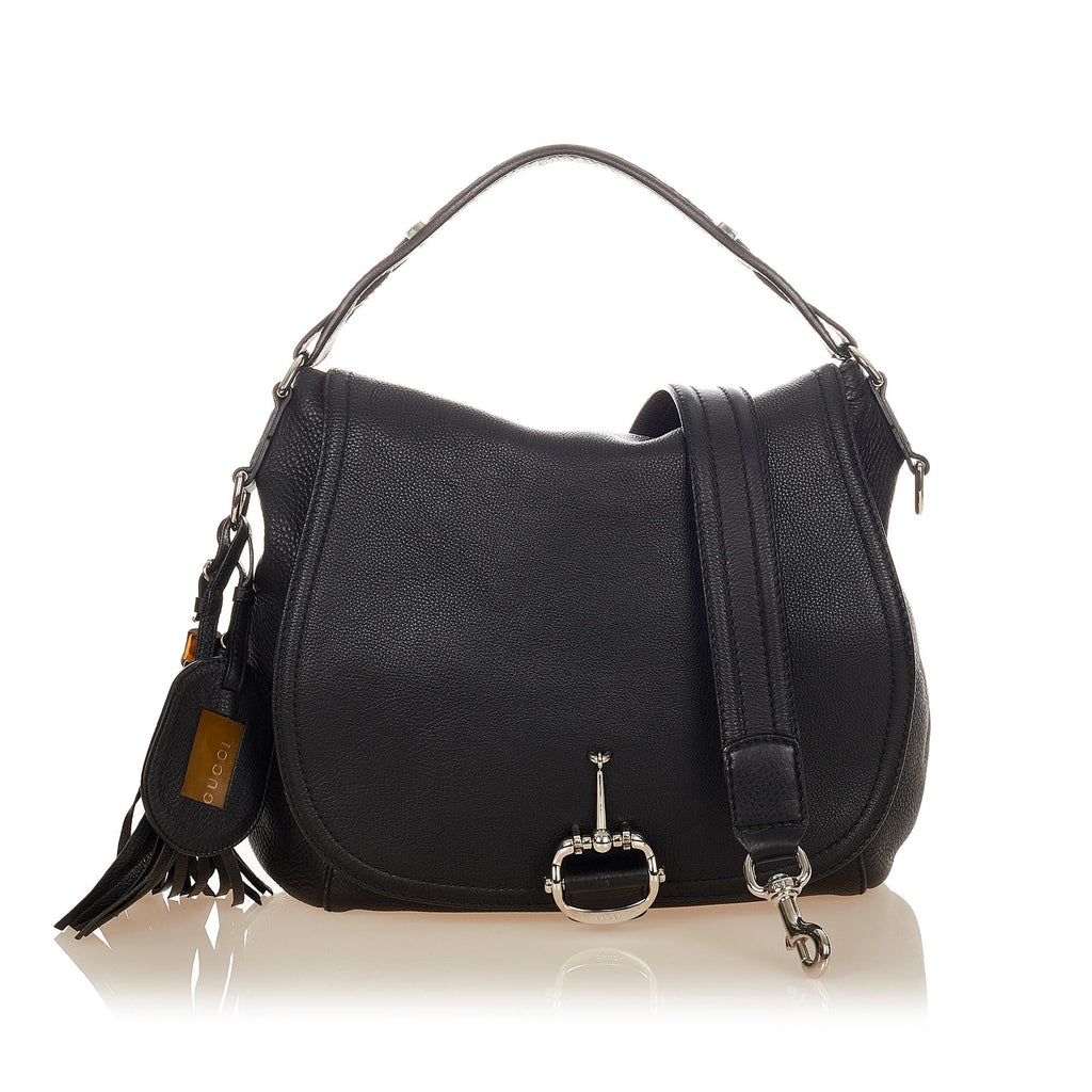 Gucci Techno Horsebit Leather Satchel (SHG-25125)