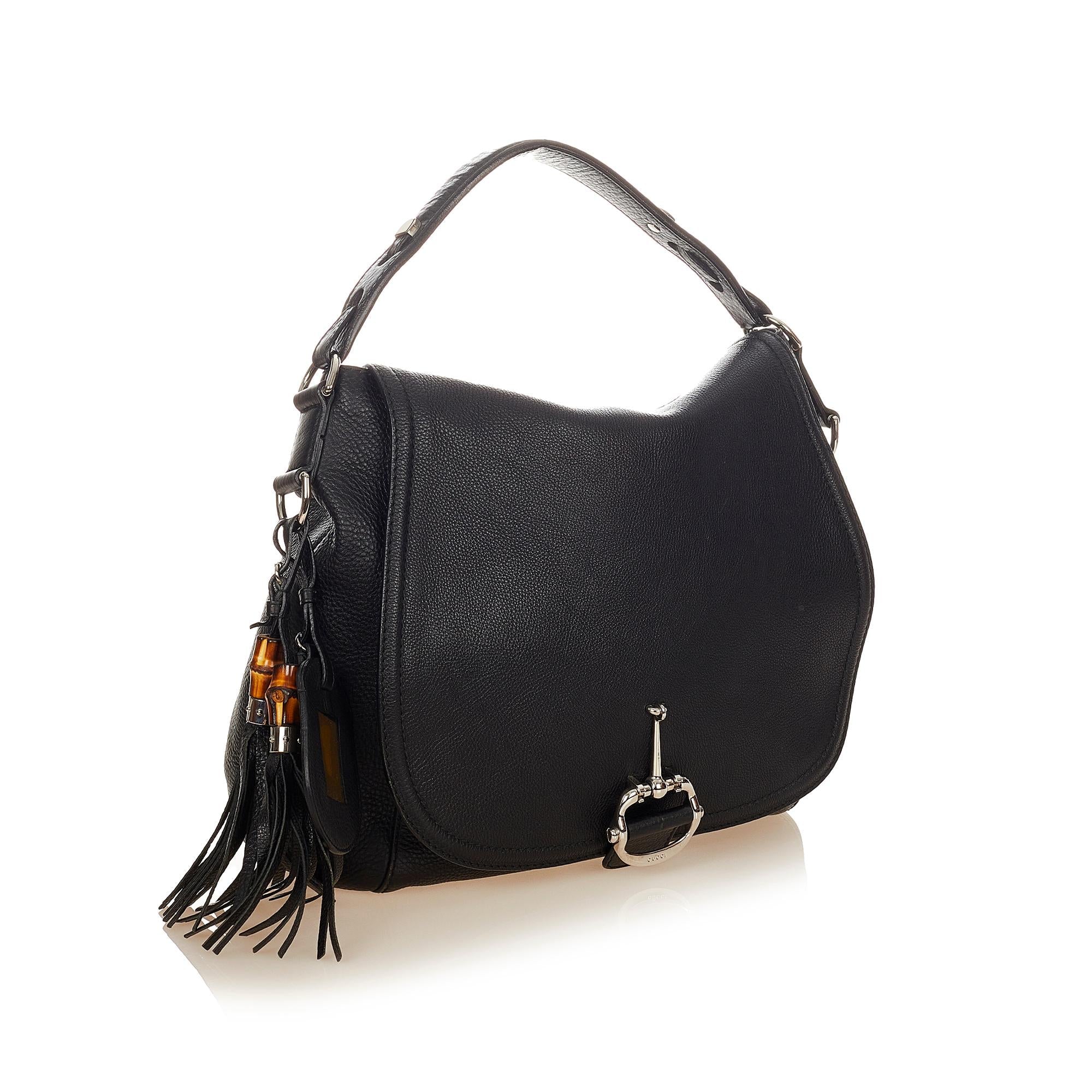 Gucci Techno Horsebit Leather Satchel (SHG-25125)