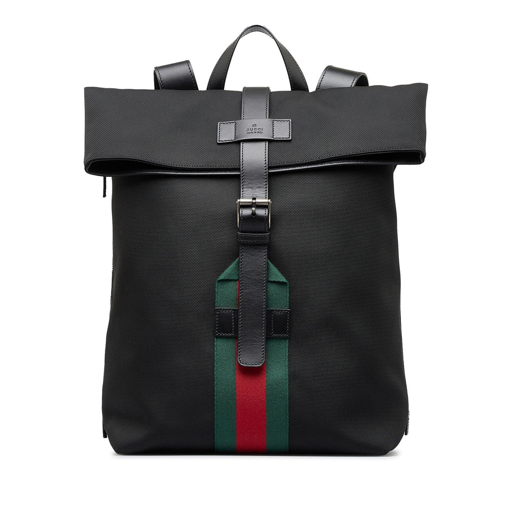 Gucci Techno Web Fold Over Backpack (SHG-u9fHBg)