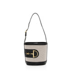 Gucci Toile Leather Horsebit Gucci 73 Small Shoulder Bag