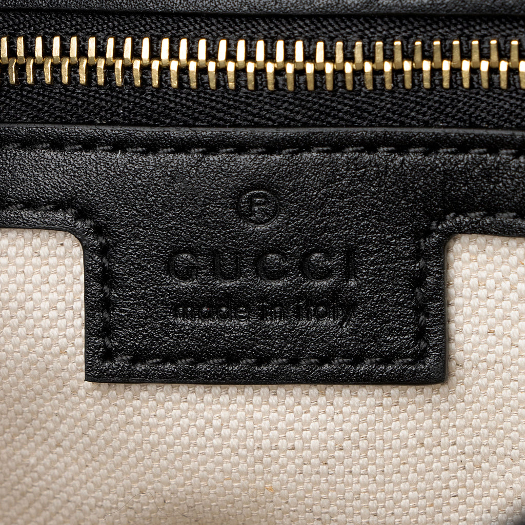 Gucci Toile Leather Horsebit Gucci 73 Small Shoulder Bag