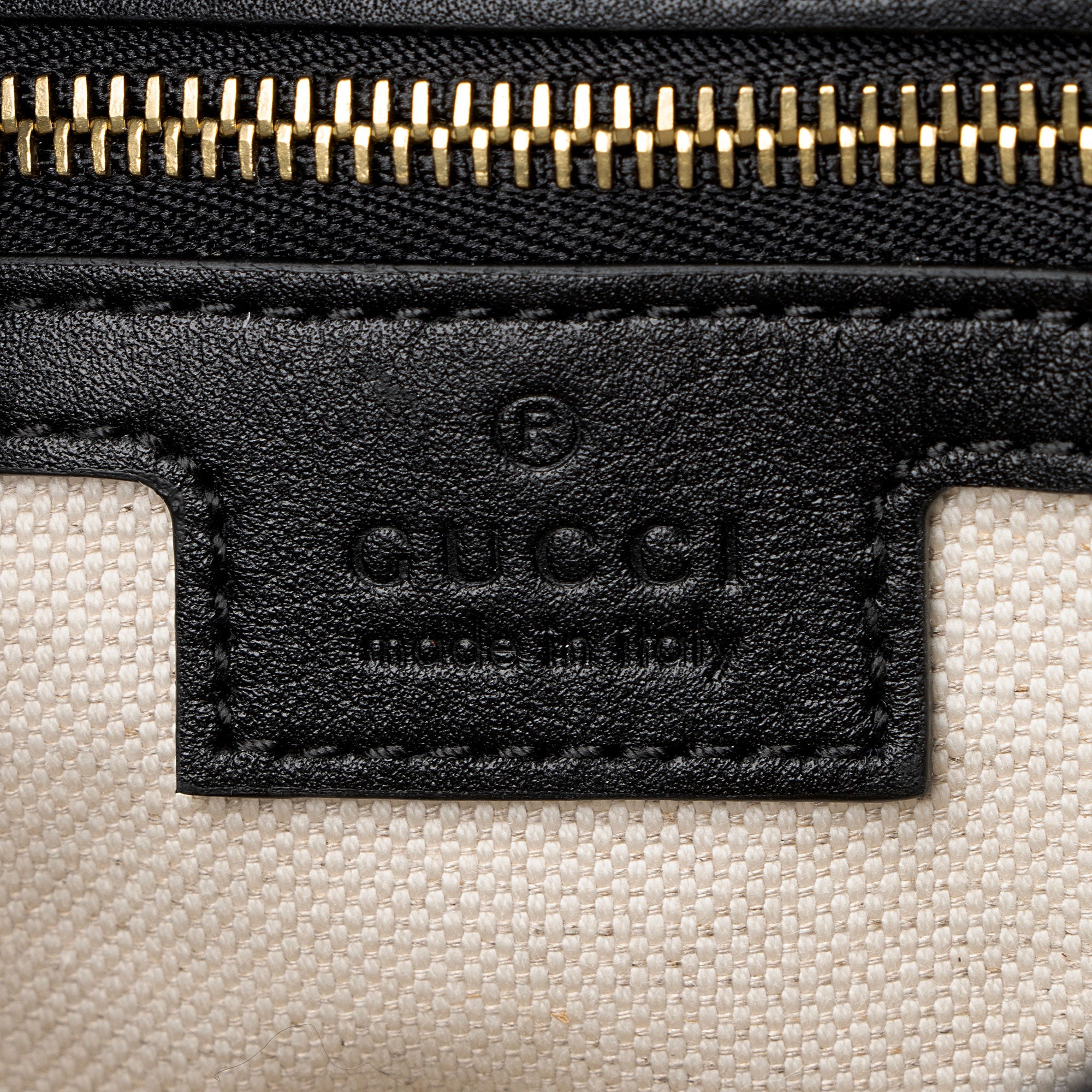 Gucci Toile Leather Horsebit Gucci 73 Small Shoulder Bag