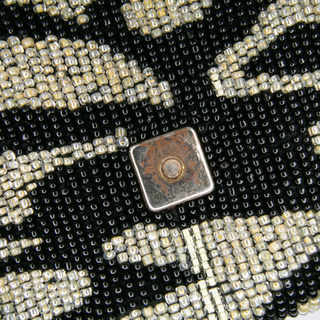 Gucci Tom Ford Zebra Beaded Satin Shoulder Bag