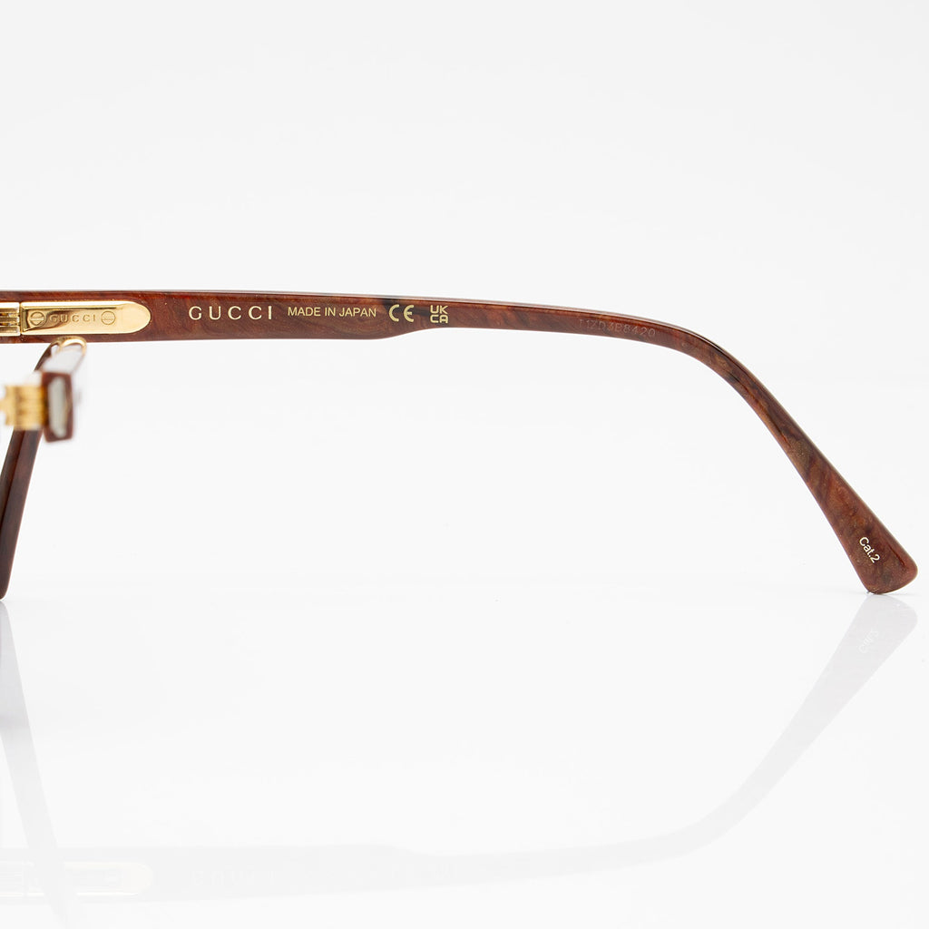 Gucci Oversize Aviator Sunglasses (SHF-rZcNxr)