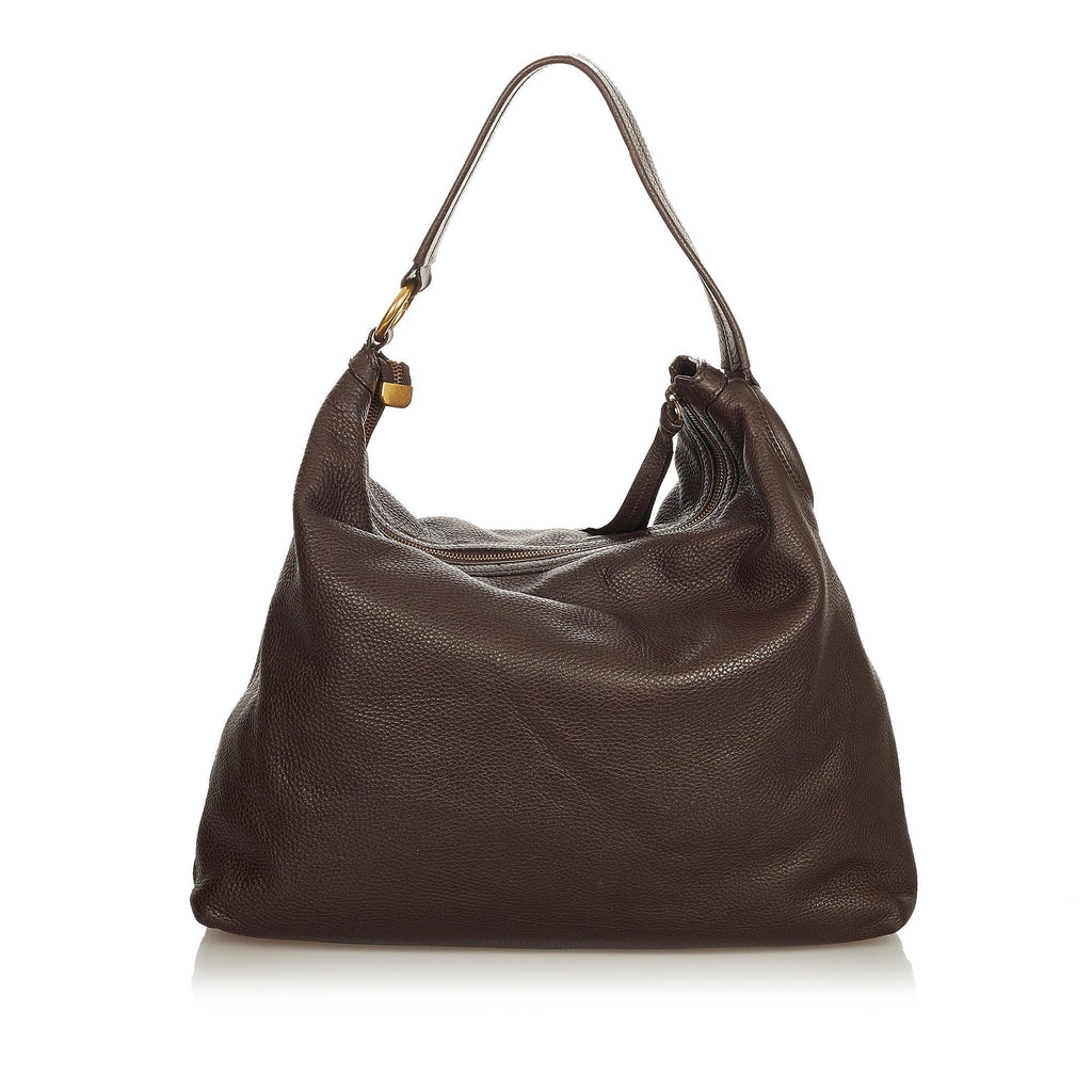 Gucci Twill Leather Shoulder Bag (SHG-31844)