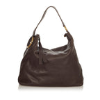 Gucci Twill Leather Shoulder Bag (SHG-31844)