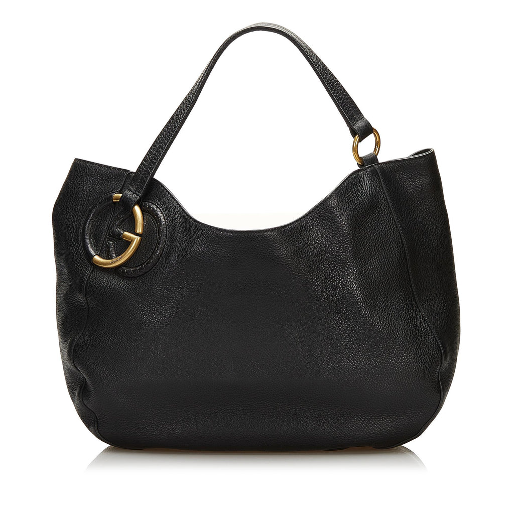 Gucci Twill Leather Tote (SHG-35893)