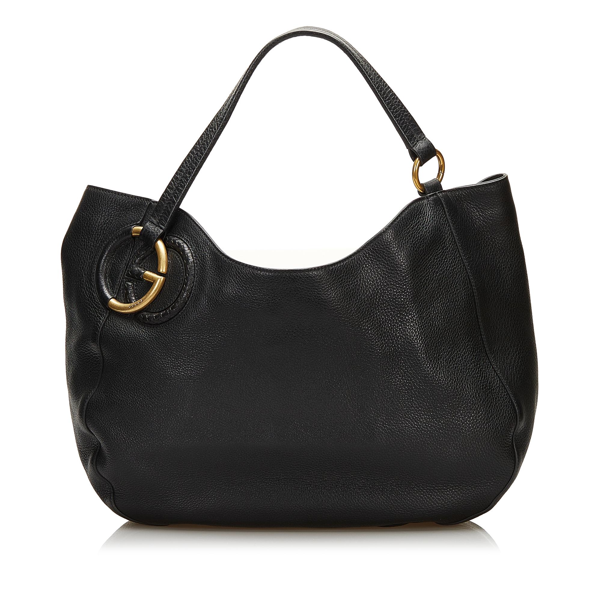 Gucci Twill Leather Tote (SHG-35893)