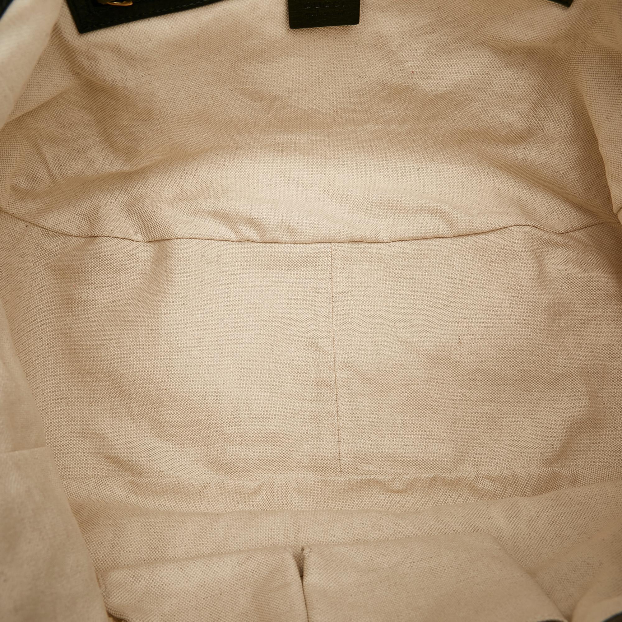 Gucci Twill Leather Tote (SHG-35893)