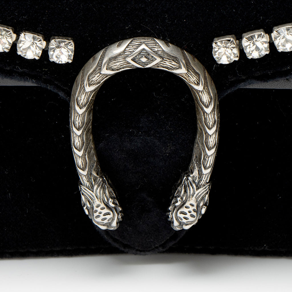 Gucci Velvet Crystal Embellished Dionysus Mini Shoulder Bag