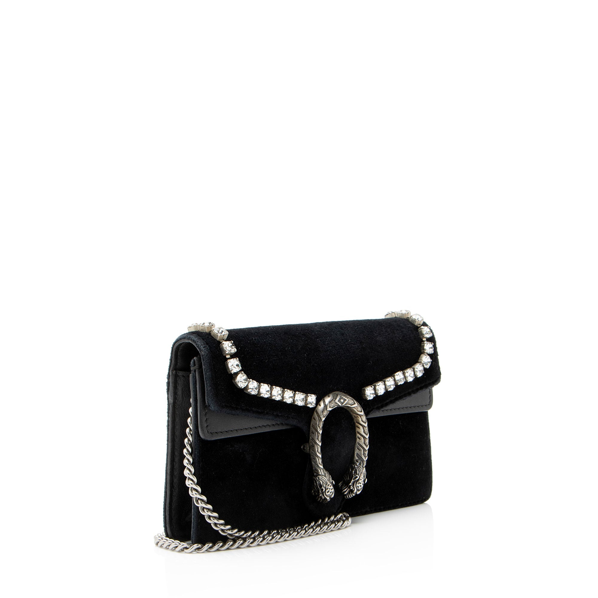 Gucci Velvet Crystal Embellished Dionysus Mini Shoulder Bag