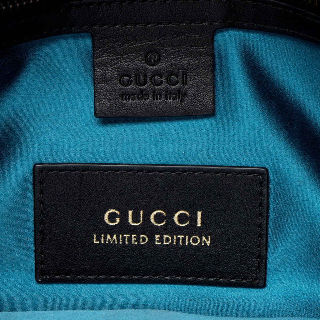 Gucci Velvet Embellished Hearts GG Marmont Medium Flap Bag