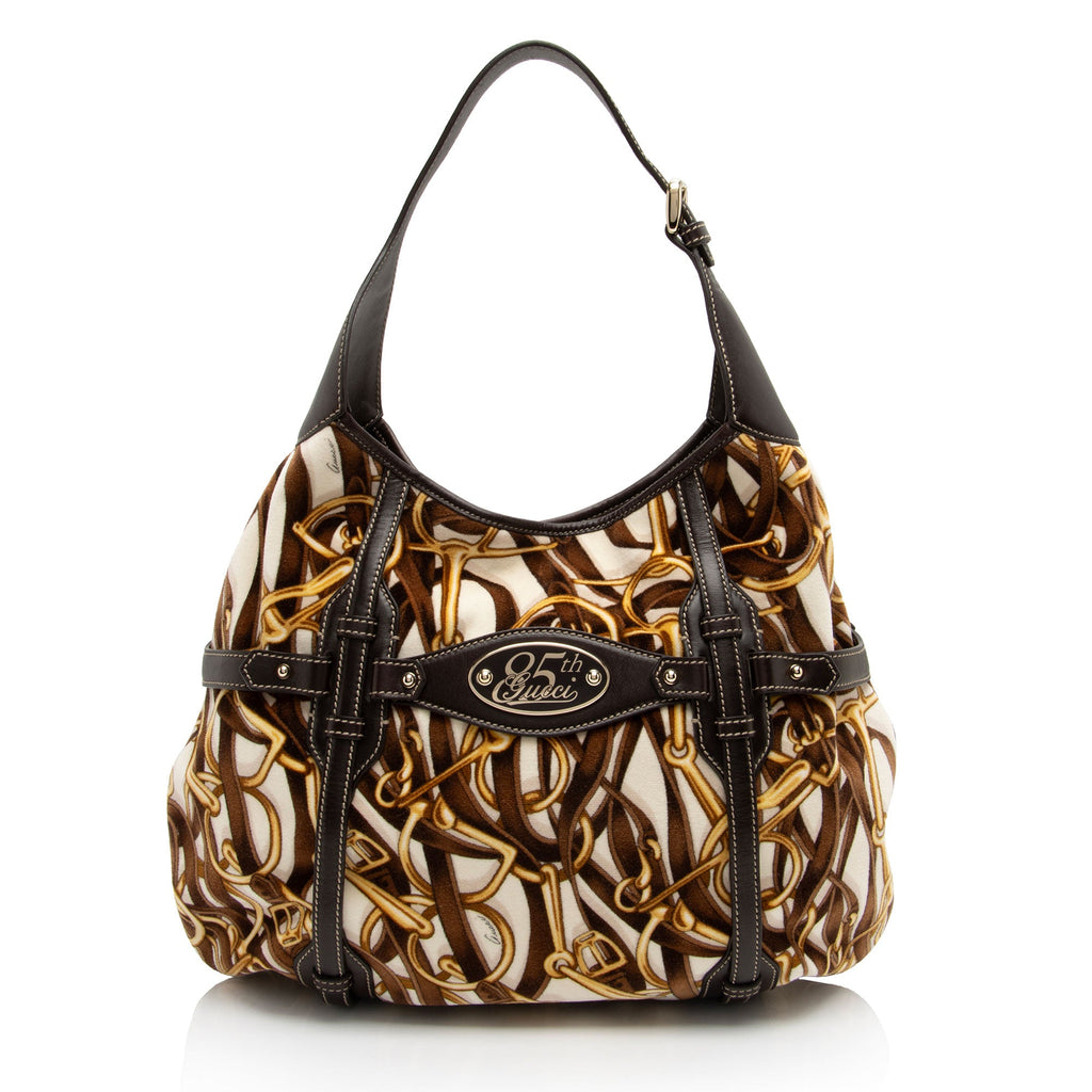 Gucci Velvet Horsebit 85th Anniversary Large Hobo (SHF-ojw6md)