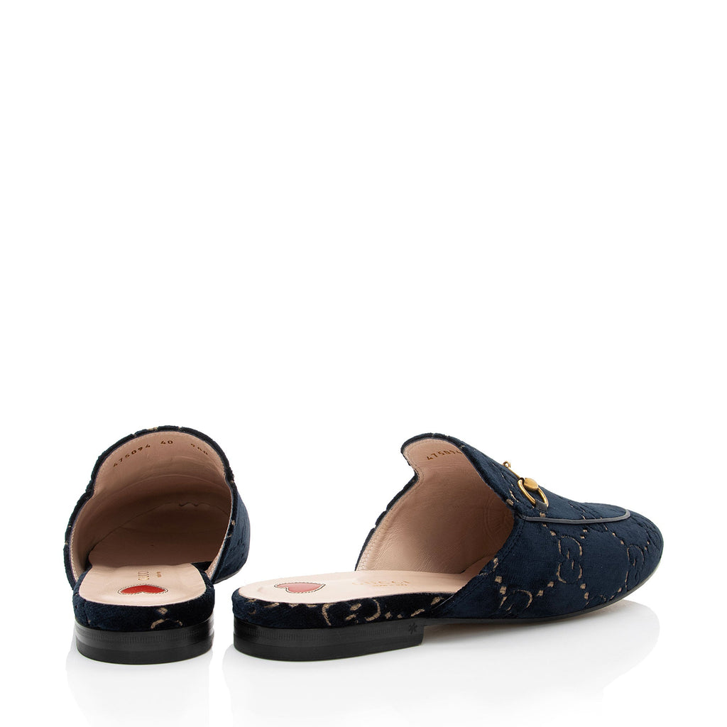 Gucci Velvet Princetown Mules - Size 10 / 40 (SHF-sXPnT2)