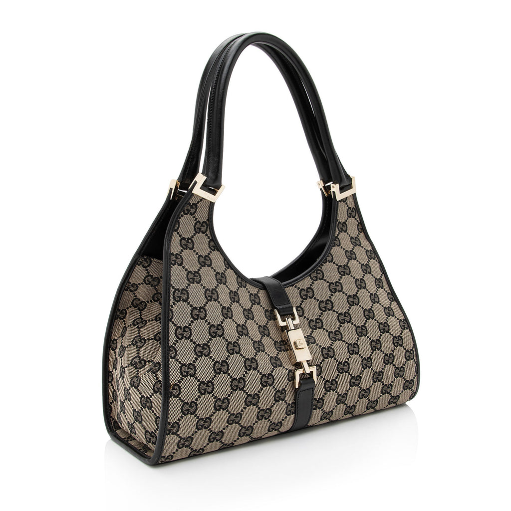 Gucci Vintage GG Canvas Bardot Medium Shoulder Bag (SHF-MzOFGC)
