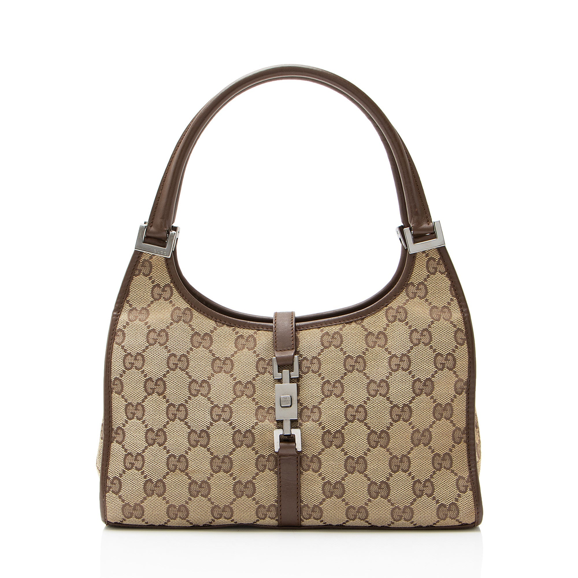 Gucci Vintage GG Canvas Bardot Small Satchel