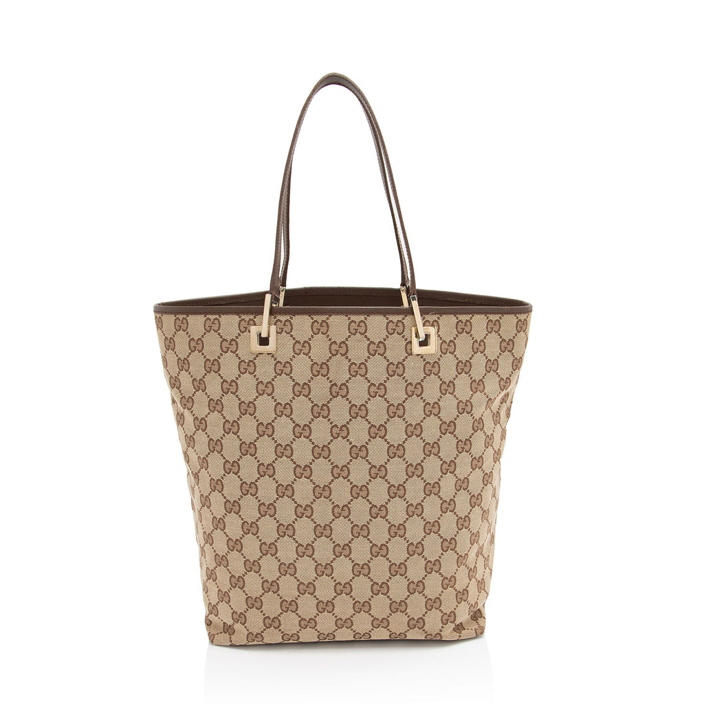 Gucci Vintage GG Canvas Bucket Large Tote (SHF-yDNneA)