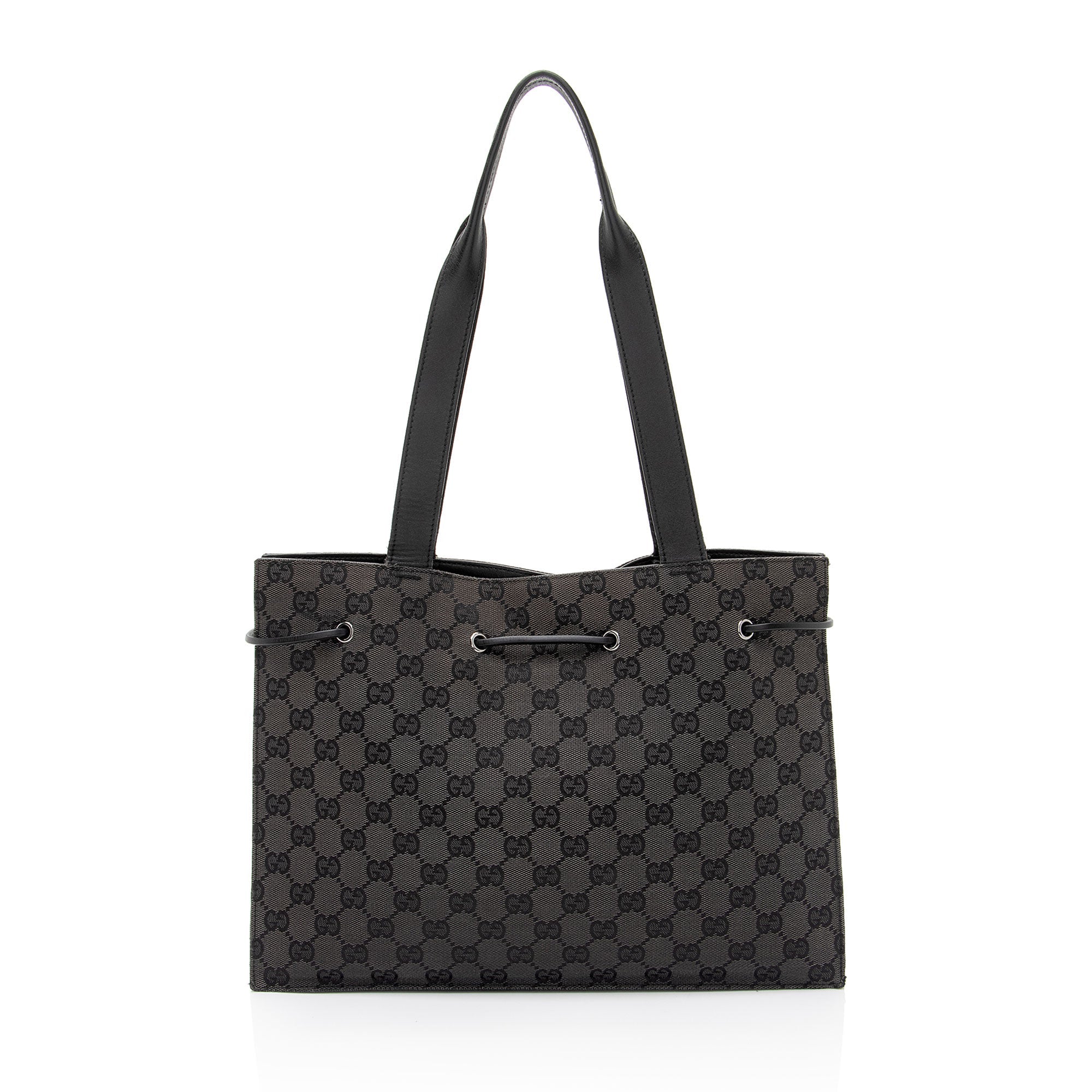 Gucci Vintage GG Canvas Drawstring Tote (SHF-psl0Np)