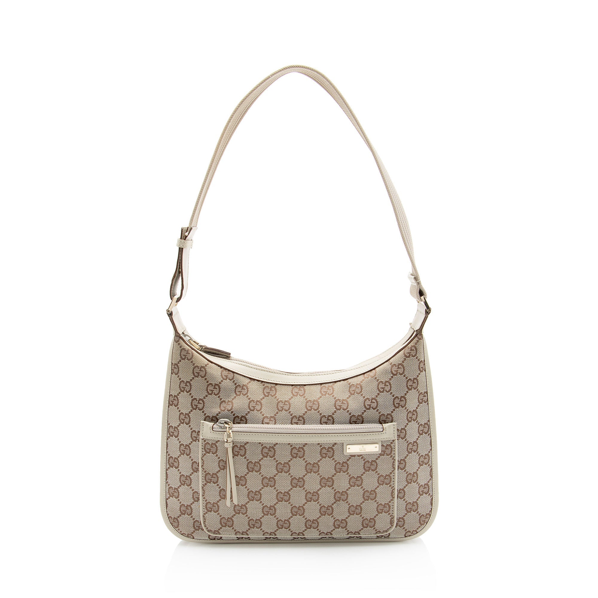 Gucci Vintage GG Canvas Front Pocket Shoulder Bag