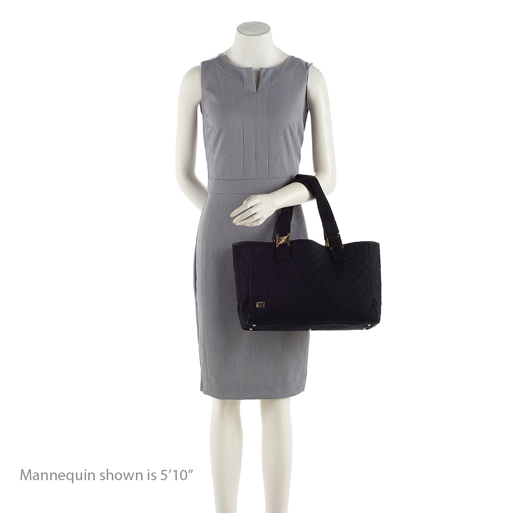 Gucci Vintage GG Canvas Horsebit Small Tote (SHF-19171)