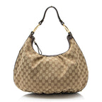 Gucci Vintage GG Canvas Interlocking G Studded Hobo
