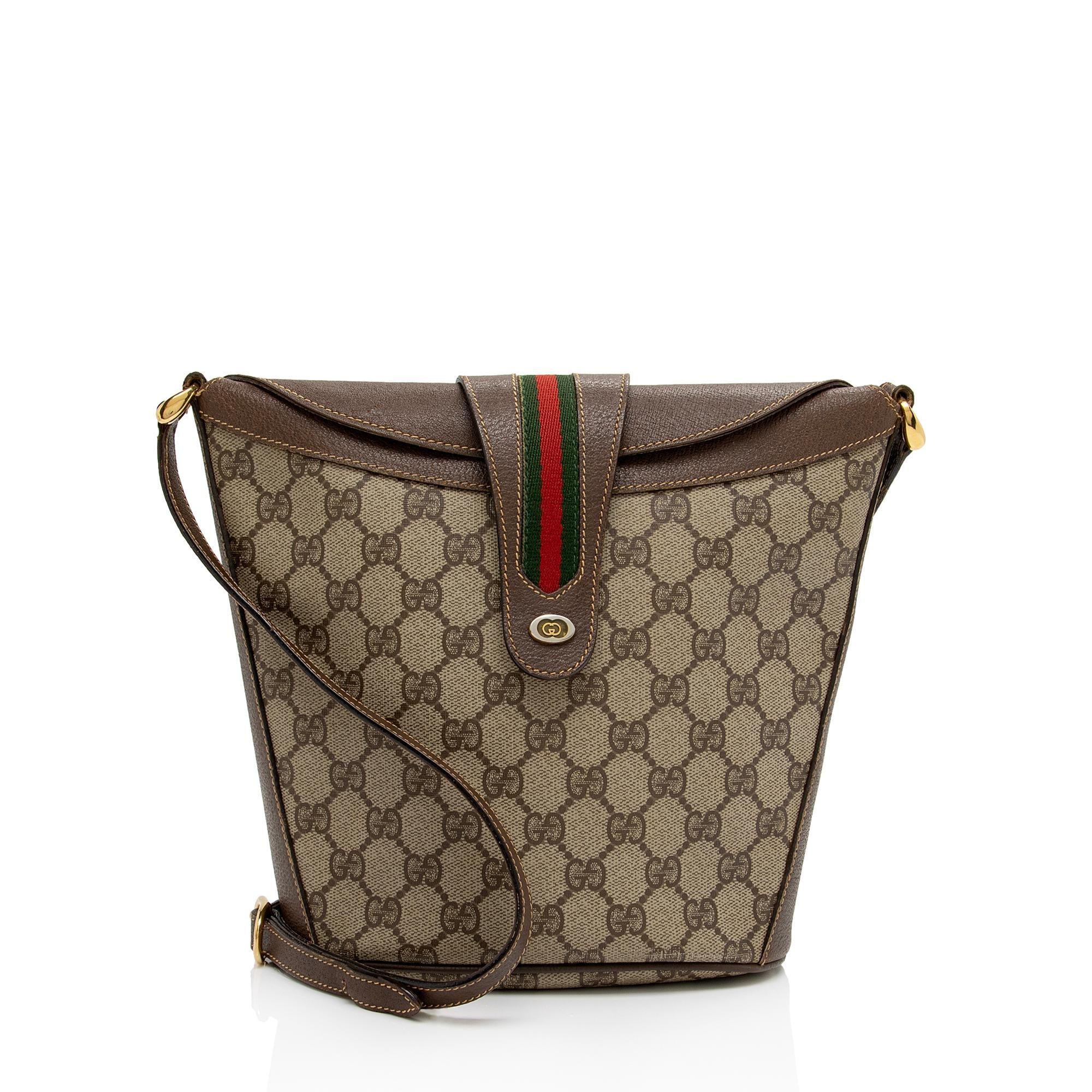 Gucci Vintage GG Plus Web Shoulder Bag (SHF-PvNydn)