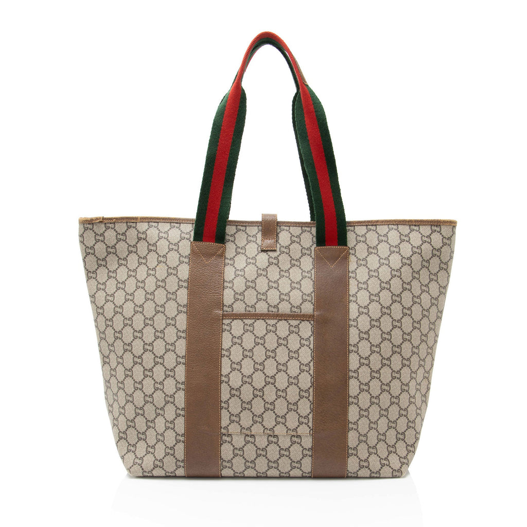 Gucci Vintage GG Plus Web Large Tote