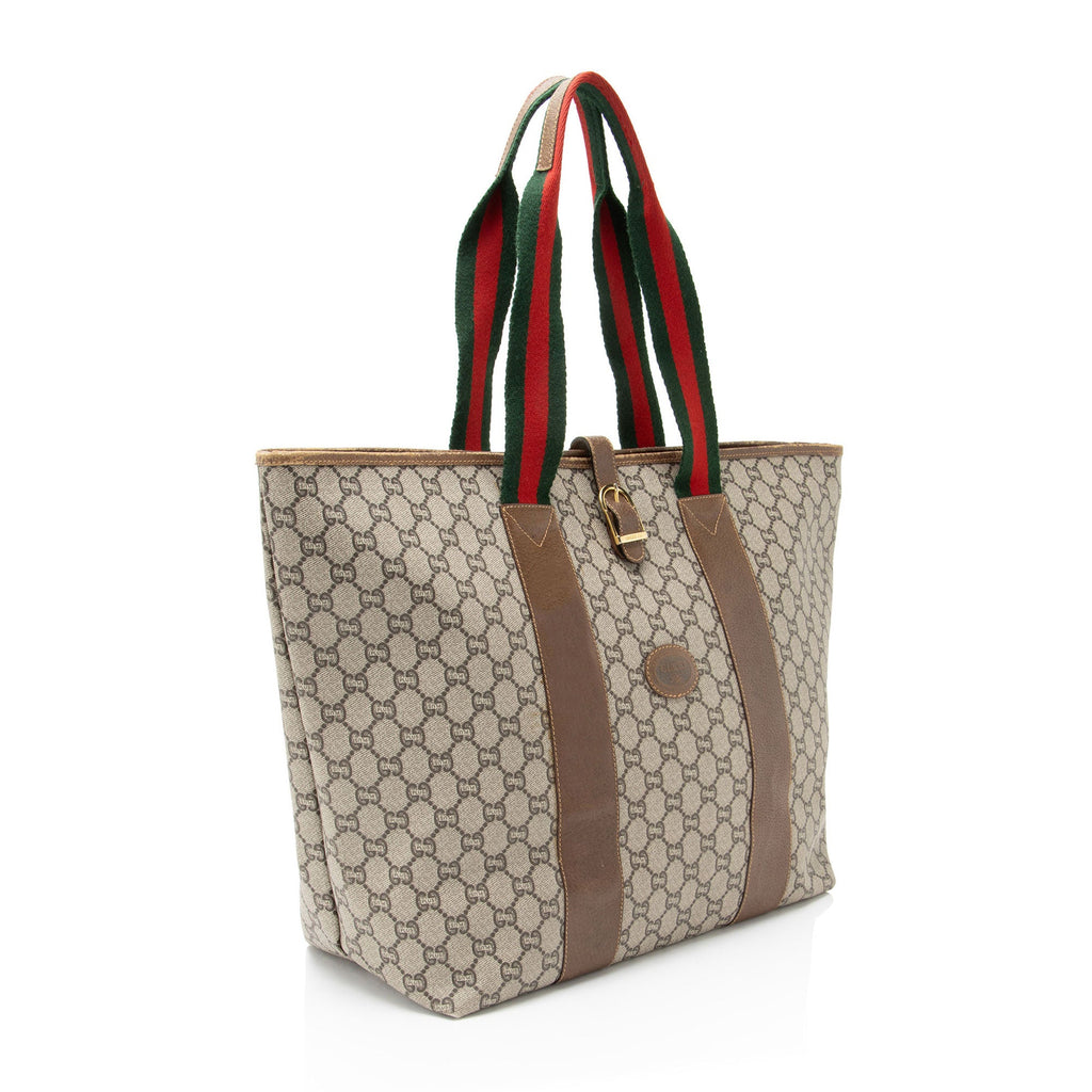 Gucci Vintage GG Plus Web Large Tote