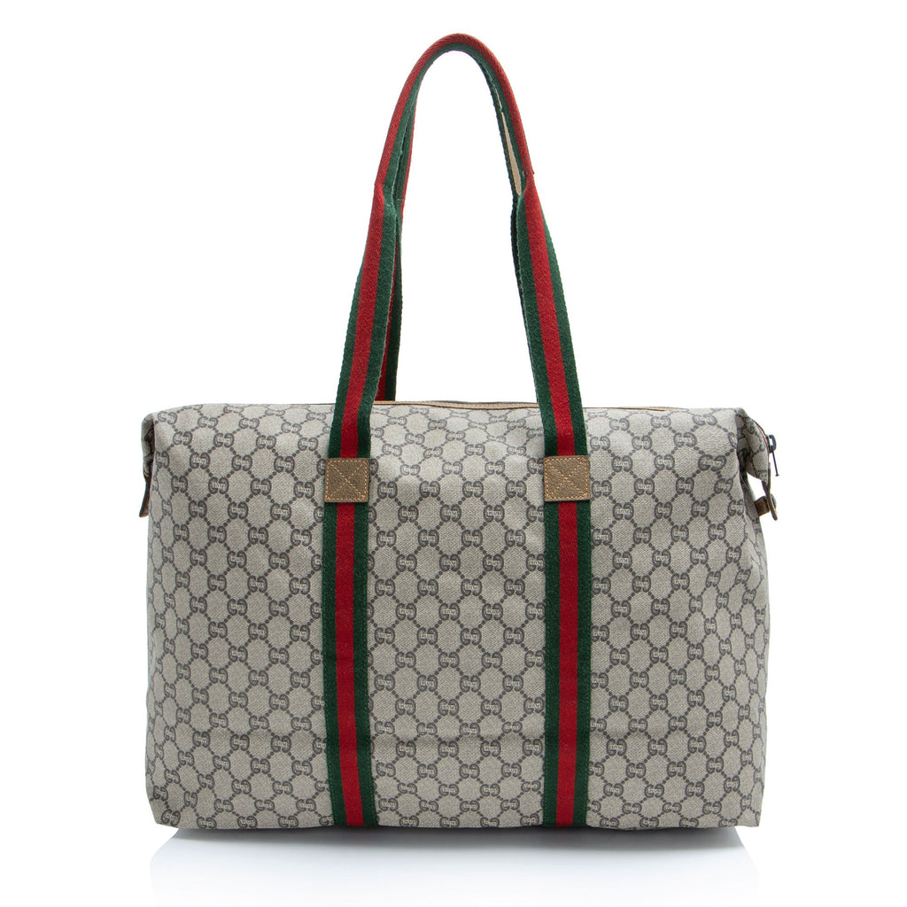 Gucci Vintage GG Plus Web Travel Tote (SHF-eJxKkp)