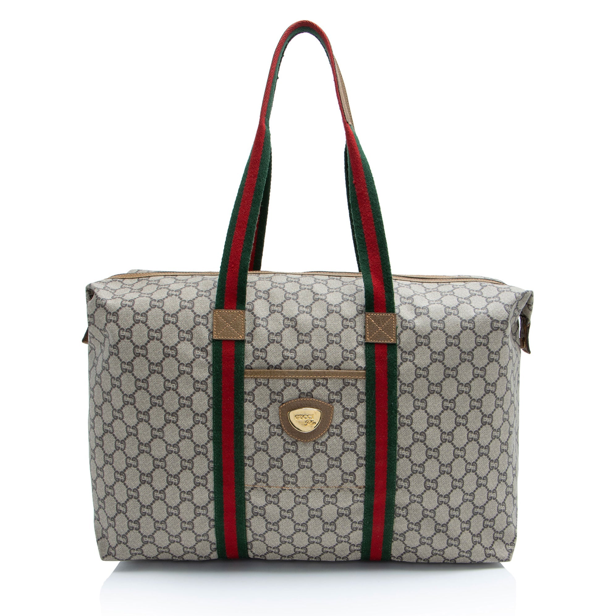 Gucci Vintage GG Plus Web Travel Tote (SHF-eJxKkp)