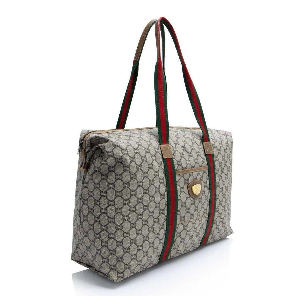 Gucci Vintage GG Plus Web Travel Tote (SHF-eJxKkp)