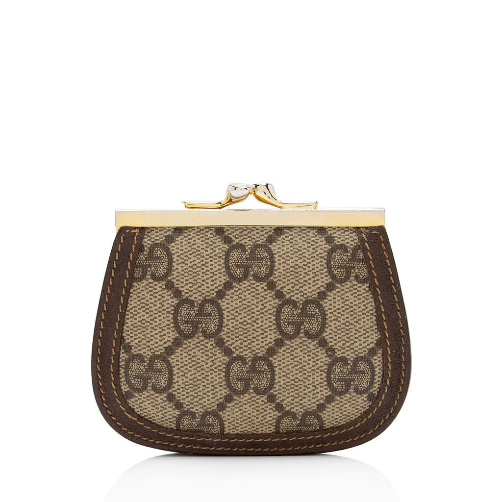 Gucci Vintage GG Supreme Kiss Lock Coin Pouch (SHF-xxZ0al)