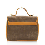 Gucci Vintage Jacquard Logo Leather Turnlock Top Handle