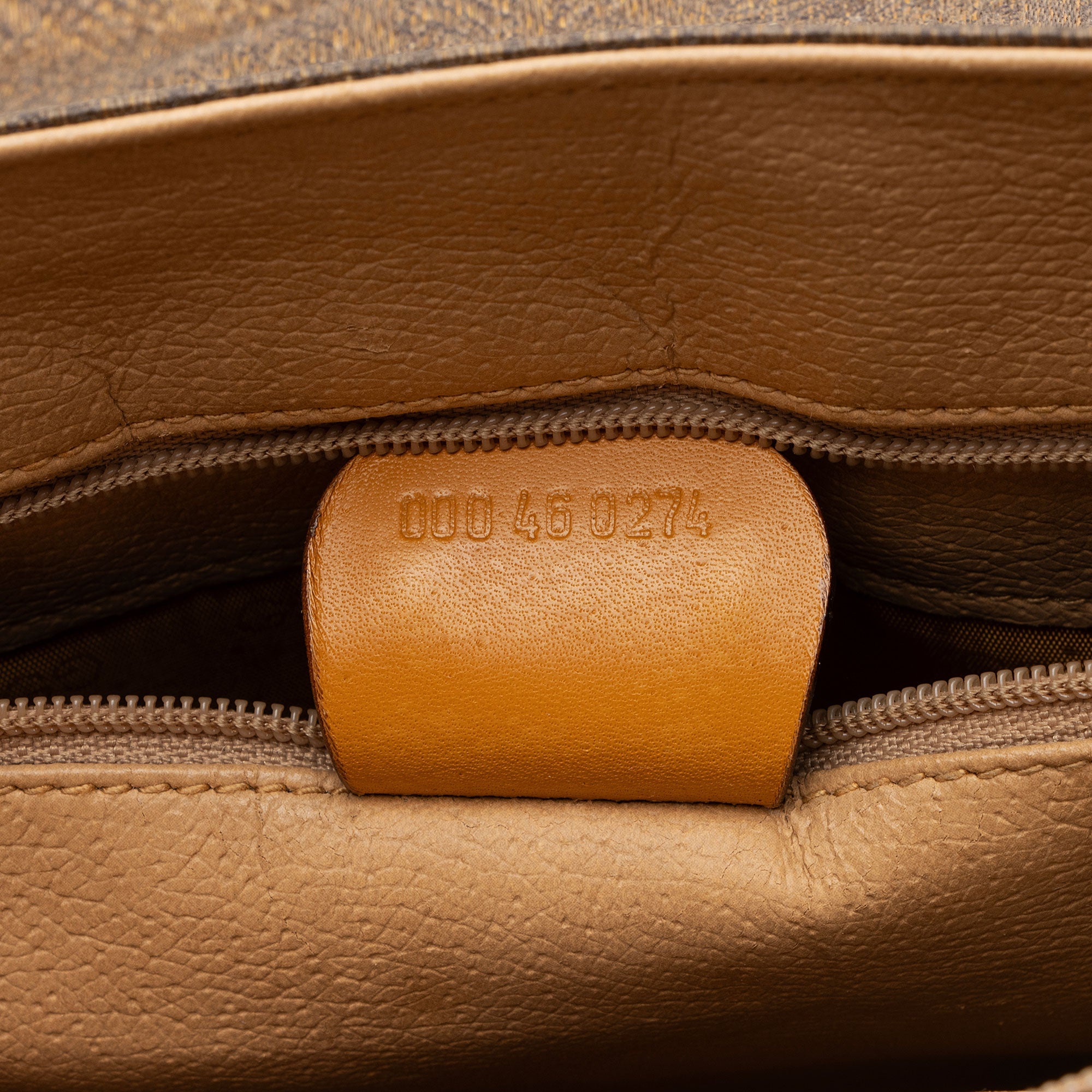 Gucci Vintage Jacquard Logo Leather Turnlock Top Handle