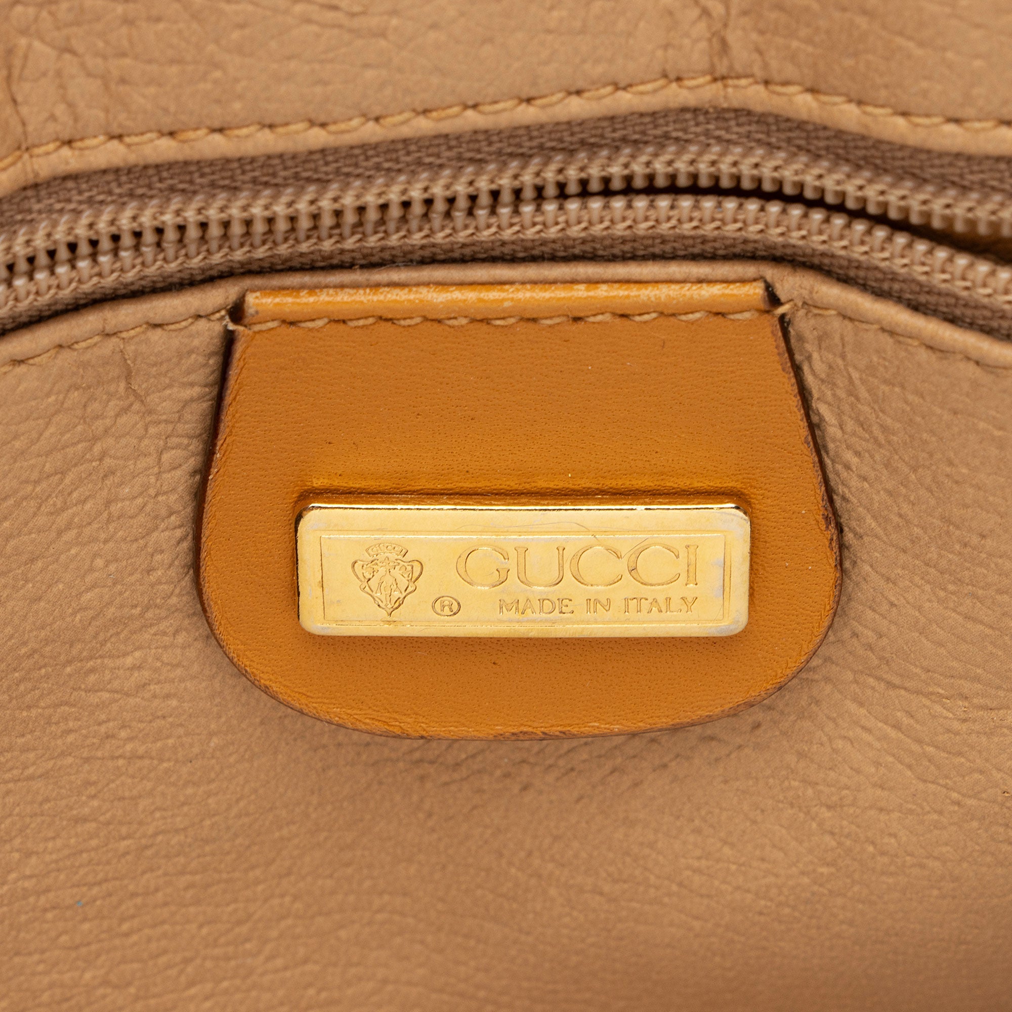 Gucci Vintage Jacquard Logo Leather Turnlock Top Handle