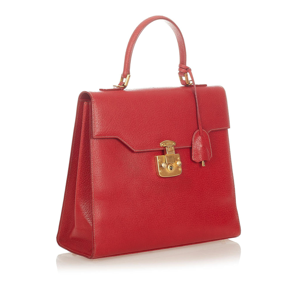 Gucci Vintage Lady Lock Leather Handbag (SHG-31855)