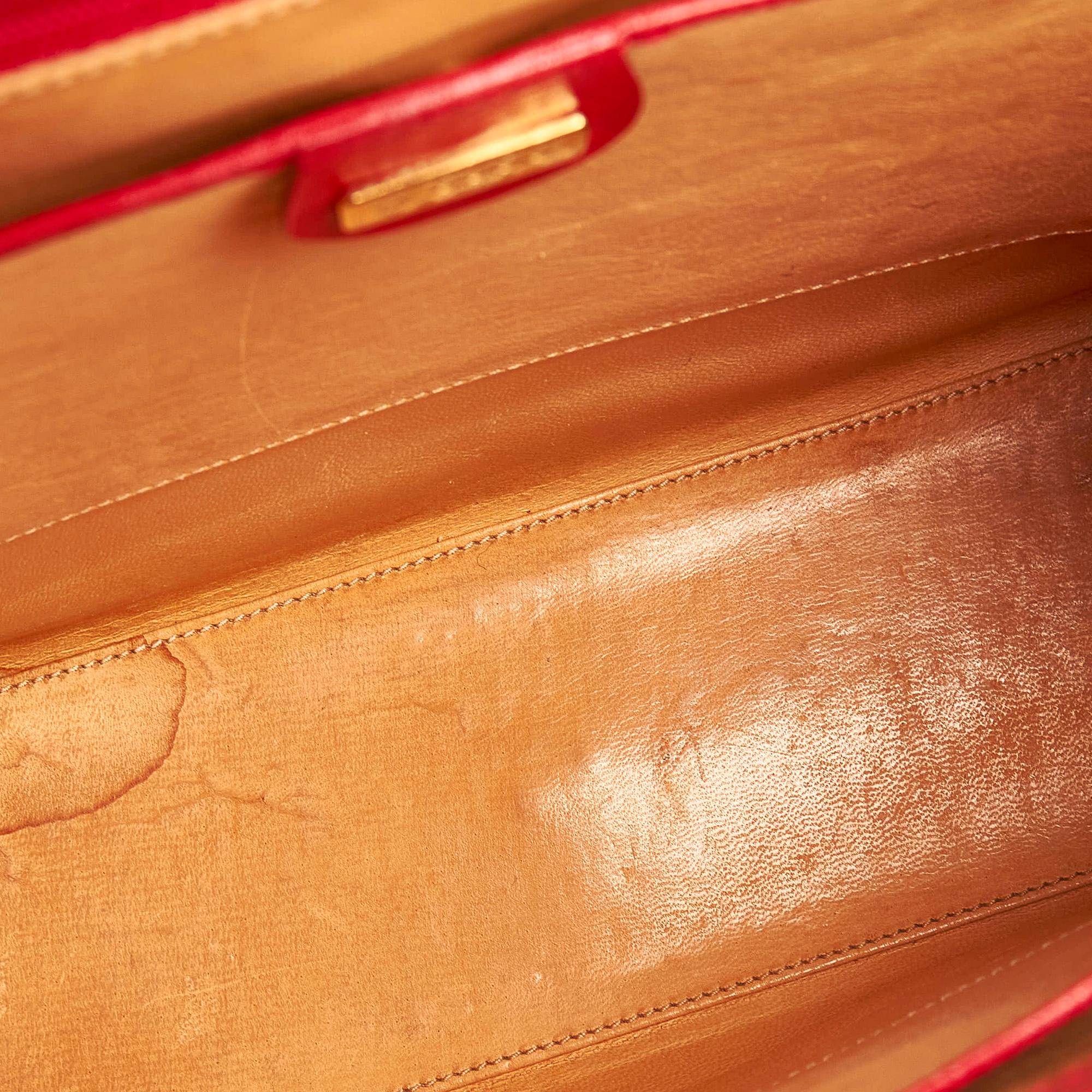 Gucci Vintage Lady Lock Leather Satchel (SHG-30735)