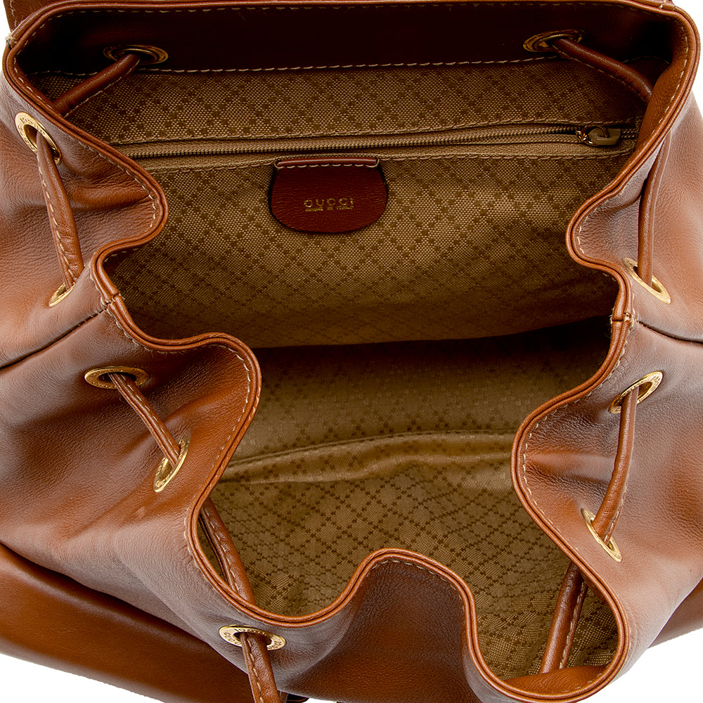 Gucci Vintage Leather Bamboo Backpack (SHF-19555)