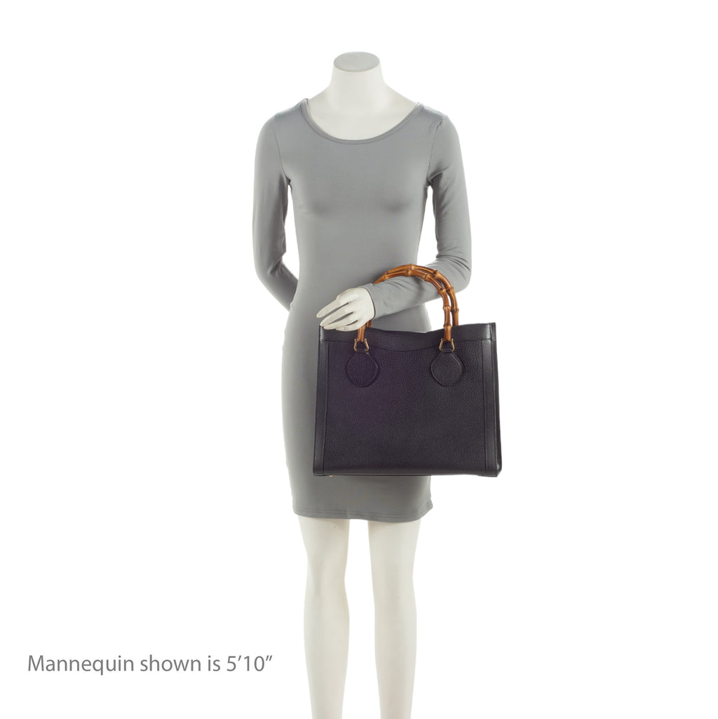 Gucci Vintage Leather Bamboo Diana Tote (SHF-7SmqFT)