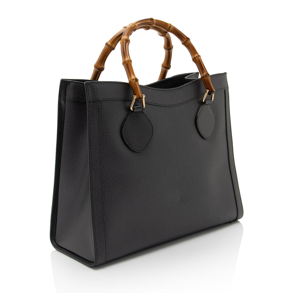 Gucci Vintage Leather Bamboo Diana Tote (SHF-7SmqFT)