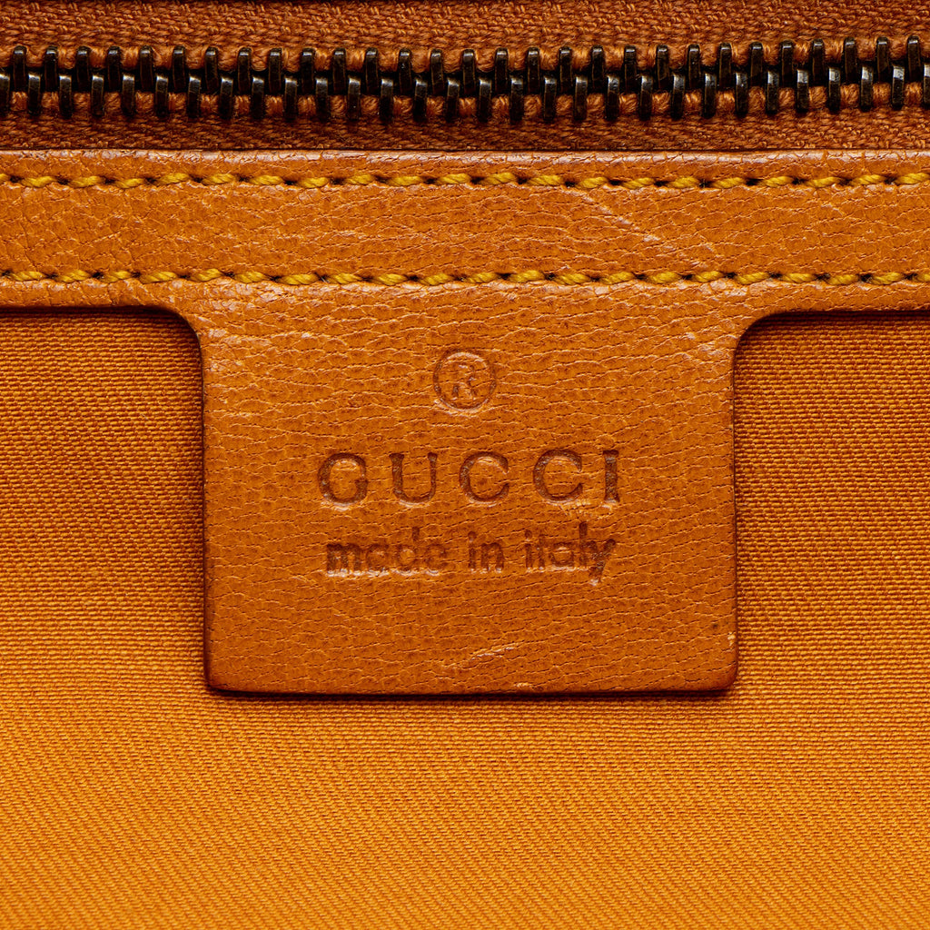 Gucci Vintage Leather Bamboo Studded Hobo